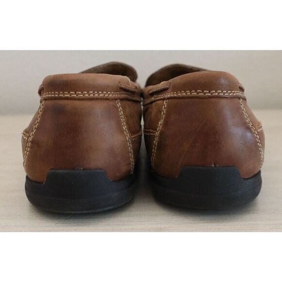 Johnston & Murphy 25-85736 Men Sz 10M Tan Leather Trevitt Woven Venetian Loafers - Picture 4 of 8